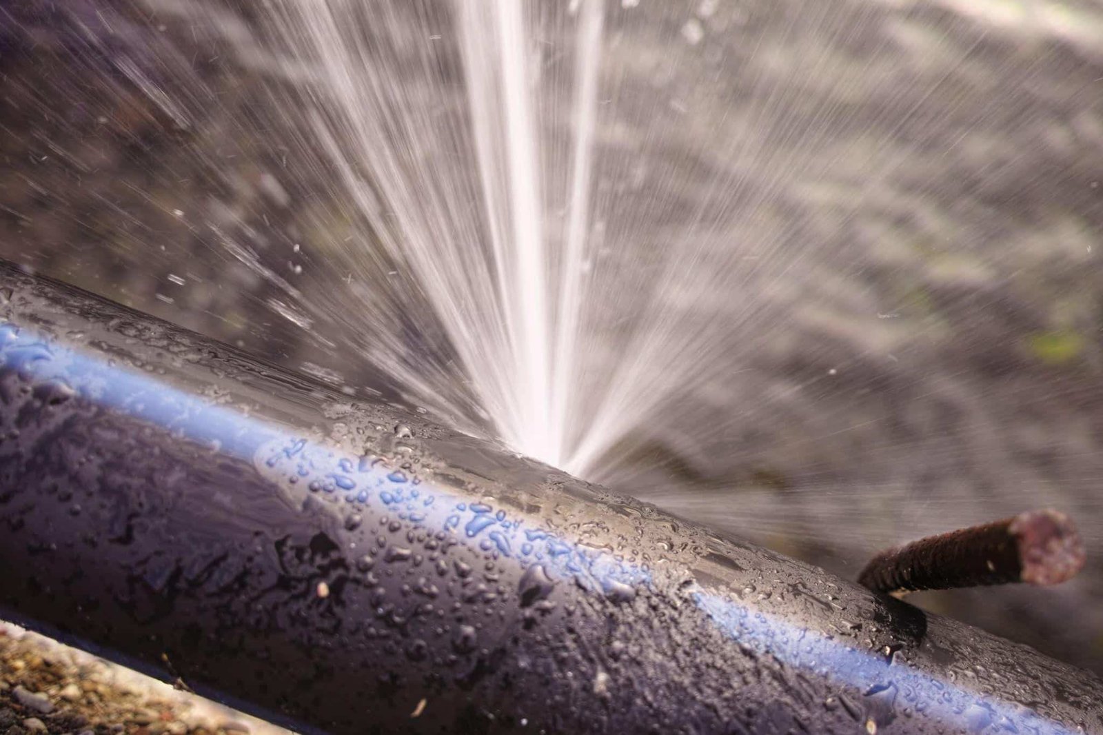 Leaking water pipe under a sink